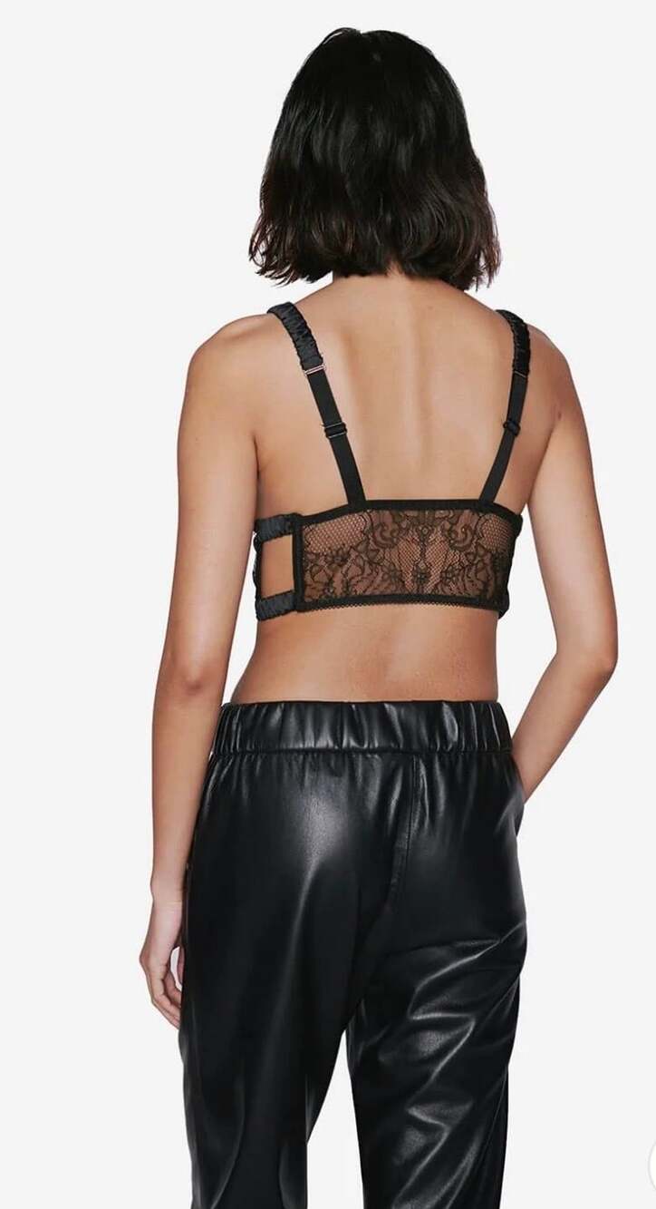 Anine Bing Black Lace Bralette Size M